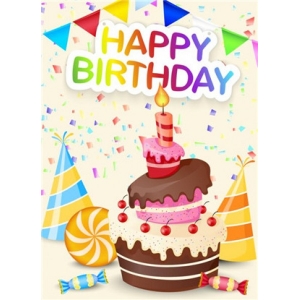 Kaart: happy birthday taart